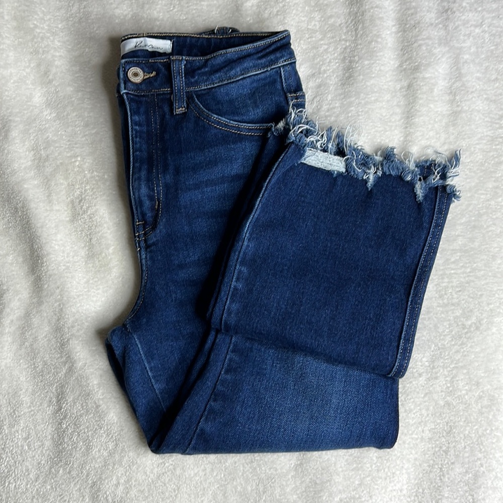 KanCan cropped flare high waisted jeans!
